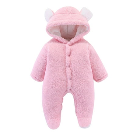 

JDEFEG Toddler Dog Clothes Baby Boys Girls Long Sleeve Patchwork Cute Bear Ears Hooded Romper Jumpsuit Outfit Clothes Coat Back Pant Polyester Pink 80