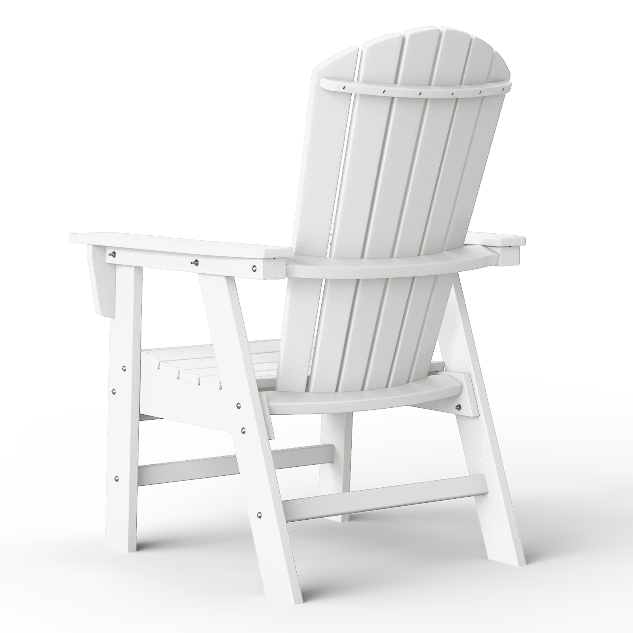 WestinTrends Dylan Outdoor Dining Chair – All-Weather Poly Lumber Adirondack Patio Chair, High Back, 330 lb Capacity, White