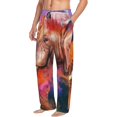 thumbnail image 2 of Daiia Oil Paintings of Elephants Men's Sleep Pant with Pockets and Drawstring,Pajama Pants-X-Large, 2 of 9
