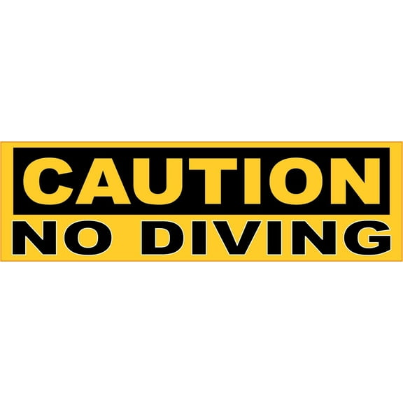 10in x 3in Caution No Diving Sticker