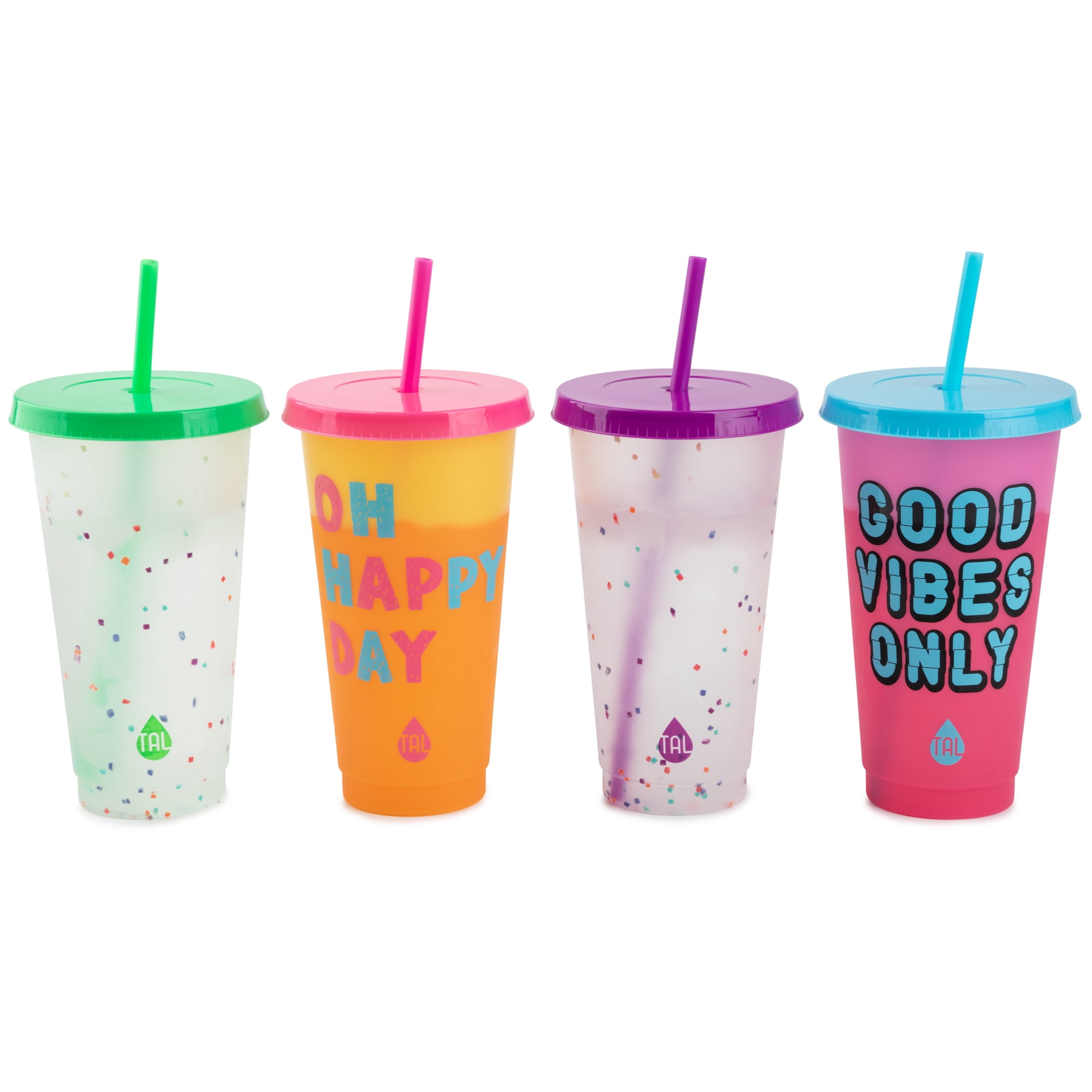 TAL Color Changing Cups 24oz, 8 Pack Good Vibes