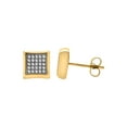 thumbnail image 2 of Men's Two-Tone Yellow IP CZ Stainless Steel Stud Earrings, 2 of 4