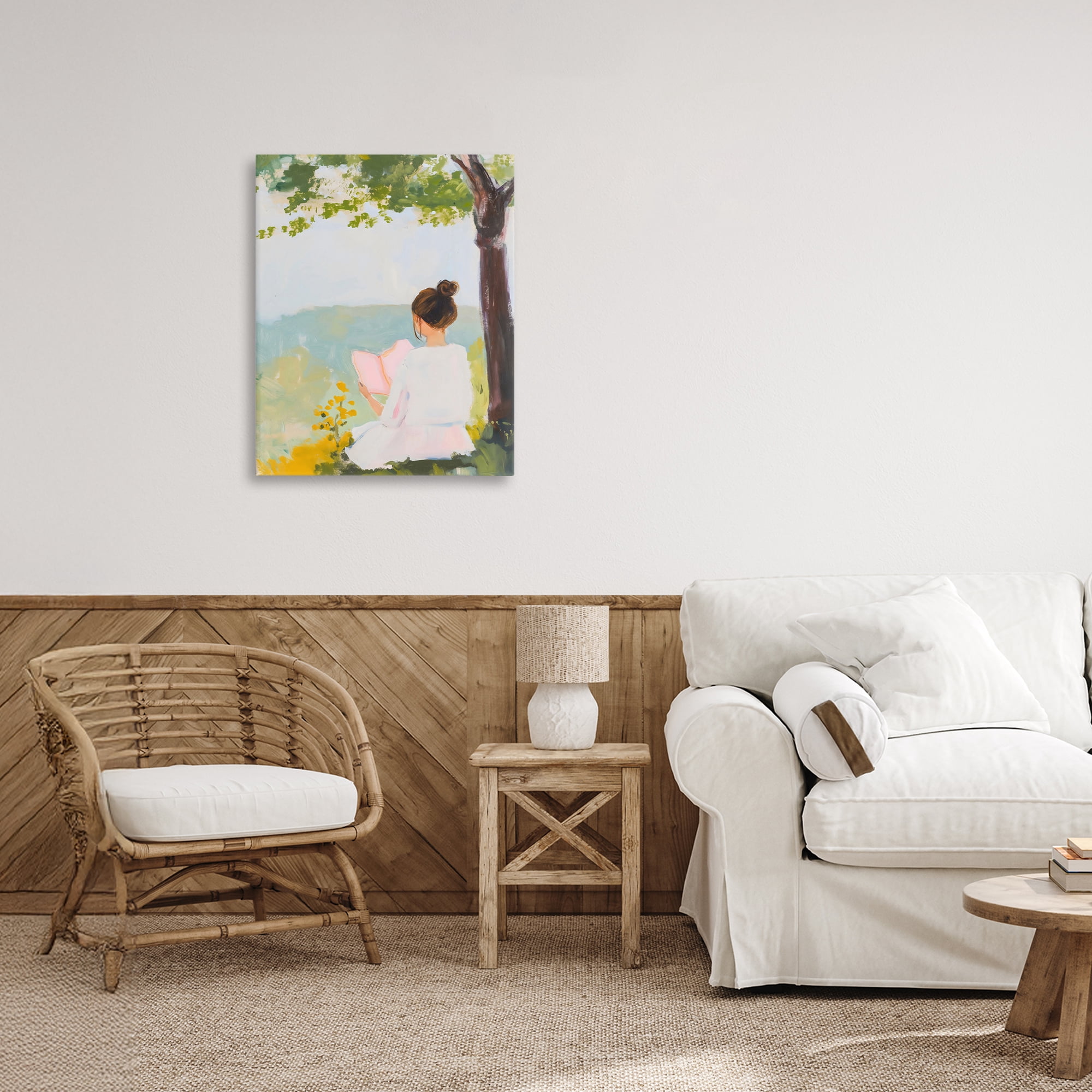 Stupell Industries Girl Reading in Nature Canvas Wall Art, design by The Prints Vibe