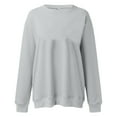 thumbnail image 6 of Quealent Crewneck Sweatshirts for Women Pullover Long Sleeve High Low Side Split Hem Basic Fall Fashion Sweatshirt Top Gray for Size M, 6 of 7