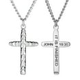 thumbnail image 3 of Men's Welder Bead Cross Necklace - John 19:30 by Shields of Strength, 3 of 4