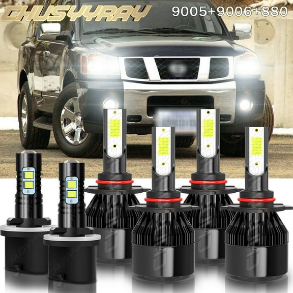 For GMC Envoy 2003-2009 6x LED 9005 9006 880 Headlight Fog Light Combo Bulbs Kit