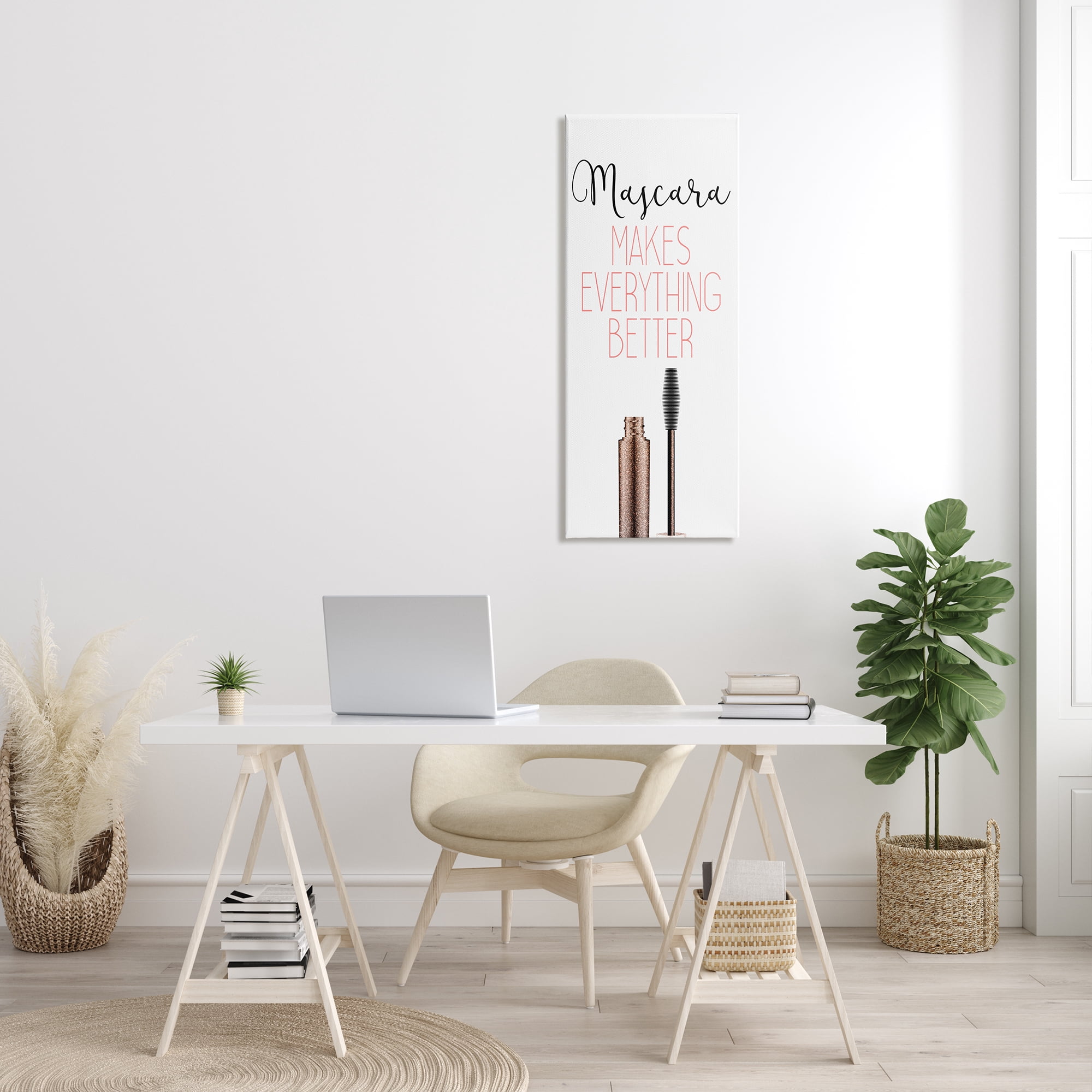 Stupell Industries Mascara Fashion Designer Modern Pink Word, 17 x 40,Design by Kimberly Allen