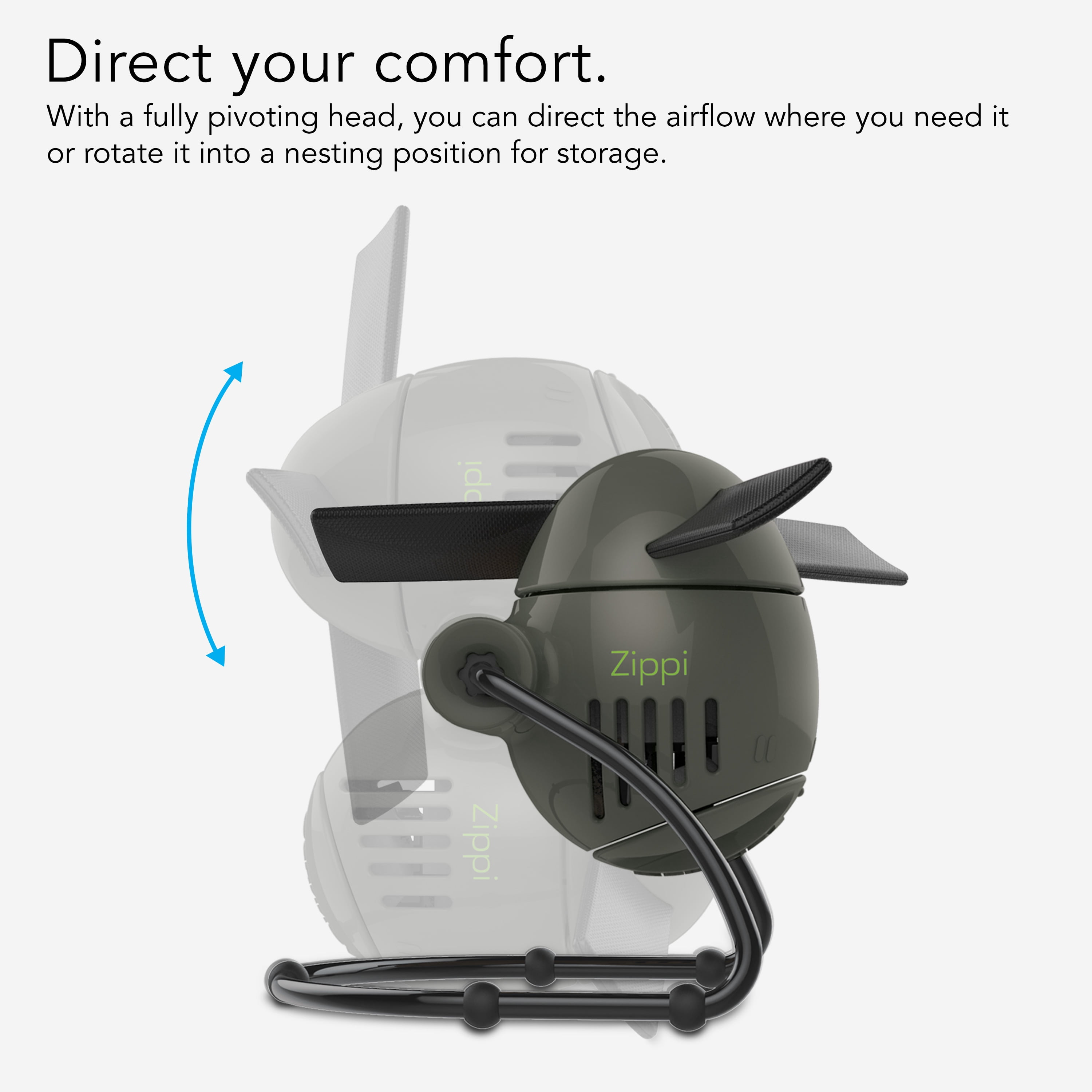 Vornado Zippi Personal Desktop Fan, 6.25", Graphite Gray (New)