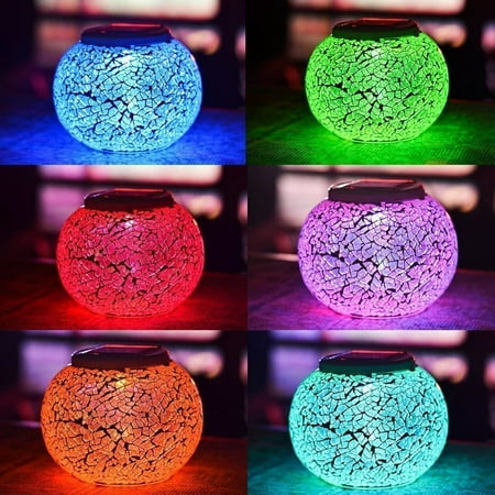Solar Lumiere Mosaic Magic Table Lamp Waterproof Color Change Globe Lantern Glass Square For Garden Lawn Court Patio Silver Canada Solar Lumiere Mosaic Magic Table Lamp, Solar Patio Magic Floor Lamp