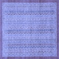 thumbnail image 1 of Ahgly Company Machine Washable Indoor Square Abstract Blue Modern Area Rugs, 7' Square, 1 of 4