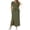 Dark Green, variant on Women Skirt Set Casual Office Outfits 2 Piece V Neck Short Sleeve Top High Waisted Slit Skirts