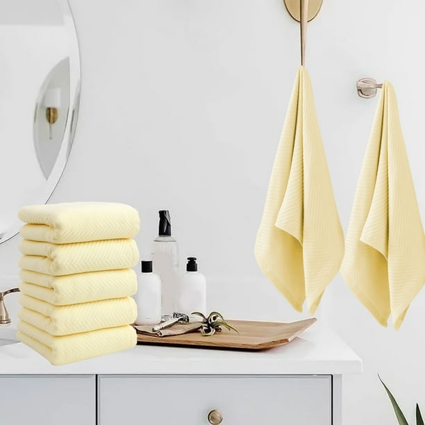 Juego de toallas absorbentes de secado rápido para adultos, paños de limpieza ultrasuaves de secado rápido con alta absorción, paquete de 5, Aestivo | Amarillo | AESTIVO