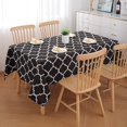 thumbnail image 1 of homing Moroccan Polyester Tablecloth for Rectangle Tables - Waterproof Satin Resistant Washable Dining Table Protector for Holiday, Party, Black and White, 60 x 84 Inch, 1 of 4