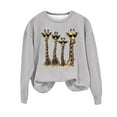 thumbnail image 3 of Pxxlle Sweatshirts for Women Trendy Funny Graphic Pullover Tops Fall Long Sleeve Sweatshirts Casual Round Neck Clothes Gray M, 3 of 5