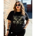 thumbnail image 3 of Women's Graphic T-Shirt Black 3XL Women's Tops Abstract Eagle Rock Music Crew Neck Short Sleeve Shirts for Women, 3 of 3