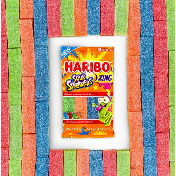 HARIBO Zing Sour Streamers Gummies, 7.2oz Bag for Office - Walmart