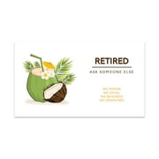 Koyal Wholesale Funny Retirement Business Cards, Ask Someone Else Coconut Cocktail Retired Business Cards, 100-Pk