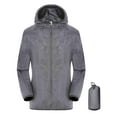 thumbnail image 2 of kamemir Rain Jacket Women Oversized Sun Protection Windbreaker Unisex coats Packable Hiking Travel Quick Dry Tops with Hood(Grey,3XL), 2 of 6