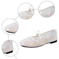 thumbnail image 5 of Rokment Women's Mesh Embroidered Ballet Flats Comfortable Walking Shoes Bowknot Square Closed Toe Ballerina Low Heel Bridal Lace Floral Bow Dress Slip on Loafers Summer Fall Casual White Size 6, 5 of 7