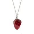 thumbnail image 2 of Galaxy Gold 14K White Gold Natural Diamonds and Twisted Briolette Ruby Pendant Necklace - July Birthstone - Passion & Protection - 16" to 24" - Fine Jewelry for Women, 2 of 3
