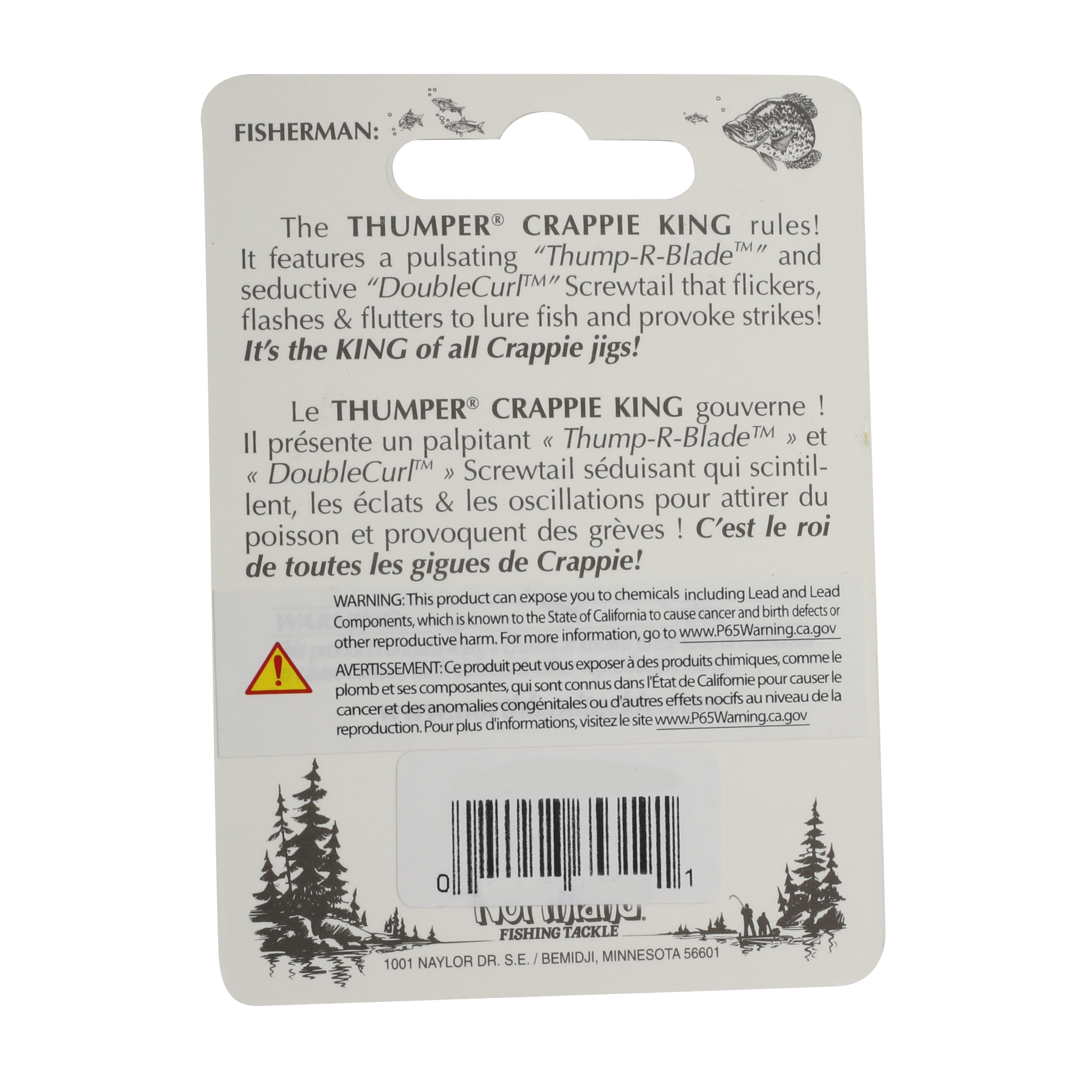 Northland Tackle Thumper Crappie King Spinning Jig Pre-Rigged Plastic Lure for Crappie Fishing, 1/16 oz, Pinky