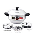 thumbnail image 2 of Compact 15 Stainless Steel Idli Maker With Encapsulated Sandwich Bottom - Silver, 4 Liters | Includes 3 Idli Plates+ 2 Steamer Plates+ 1 Mini Idli Plate - Multipurpose Steamer | Compact 15 Ultra, 2 of 5