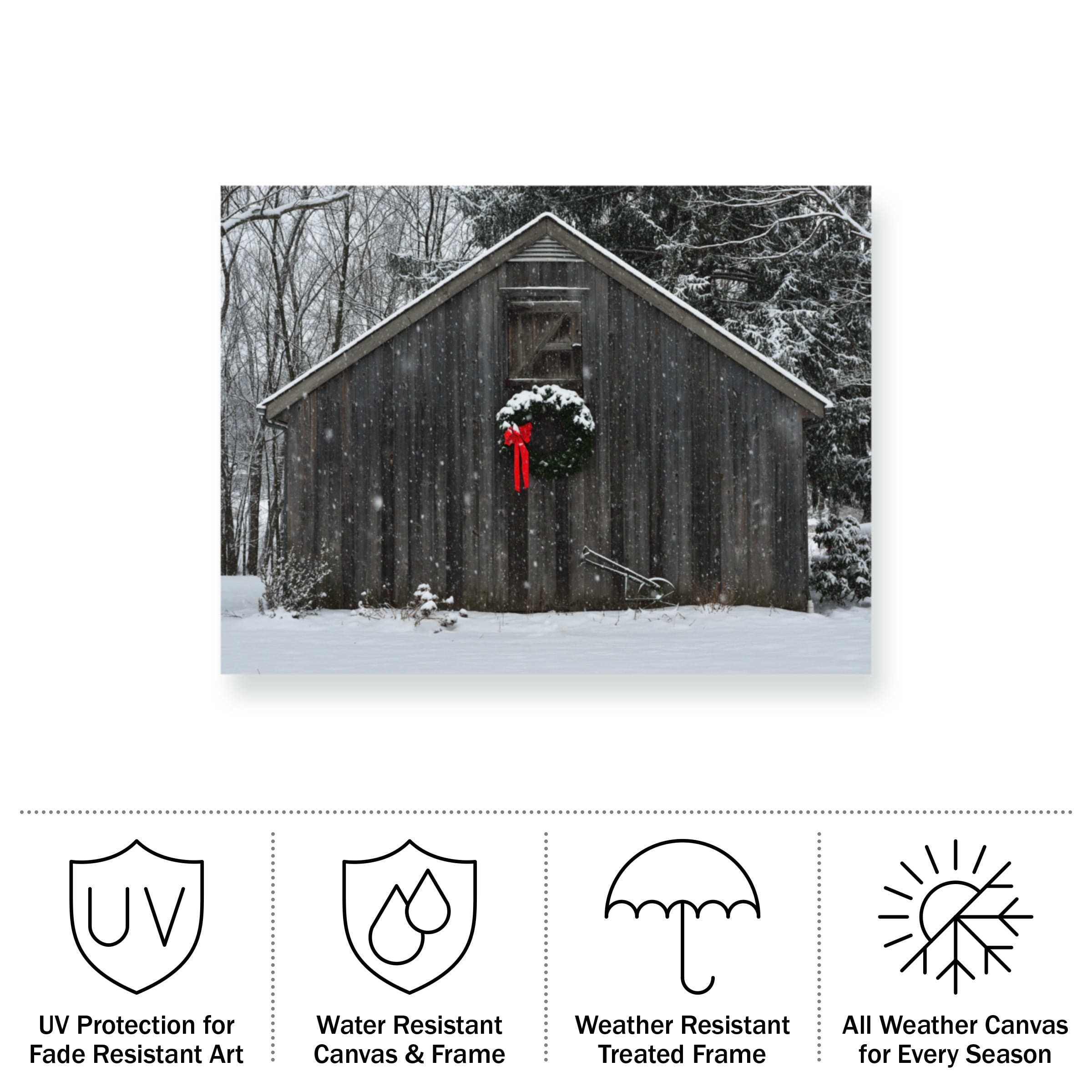 Kurt Shaffer 'Christmas Barn in the Snow' Outdoor All-Weather Wall Decor