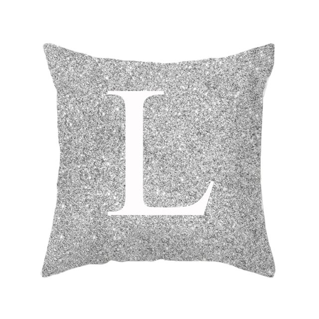 PYPESEEWY Ofertas Decoración del Hogar Sala de Estar 45x45cm Decoración de la Habitación Cojín con Letras Alfabeto Inglés Fundas de Almohada Fundas de Almohada de Cama Tamaño Estándar