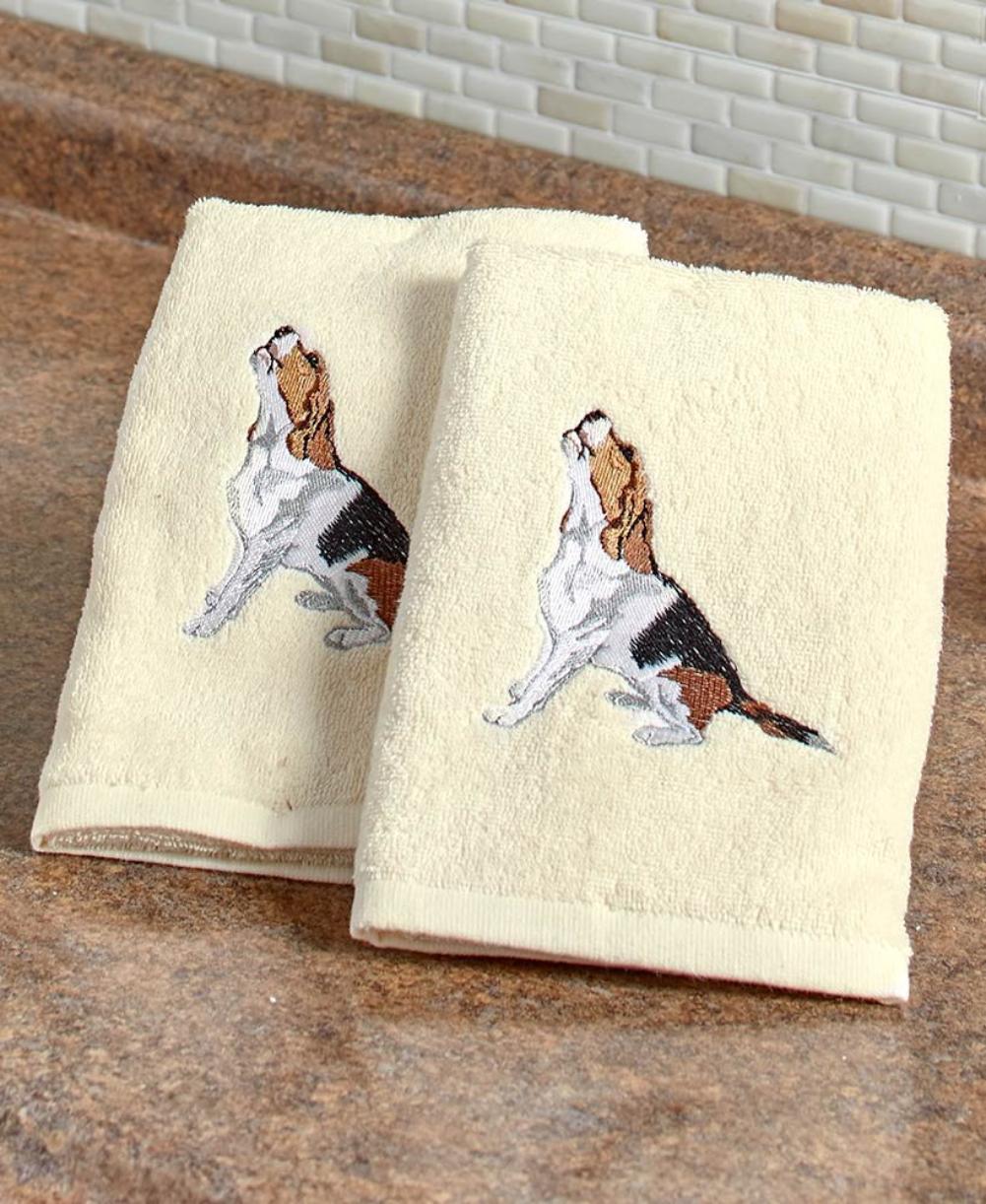 Set of 2 Dog Breed Hand Towels Beagle, Cotton By The Lakeside