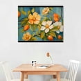thumbnail image 2 of Awypu Flower Wall Art for Living Room. Abstract Decor Picture. Retro Peach Blossom-Print on Canvas. Framed Canvas Painting for Wall Golden Frame, 2 of 6