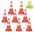 thumbnail image 1 of Costway 8 Pack Traffic Safety Cones 28" Parking Cones with Reflective Collars Safety Vest, 1 of 10
