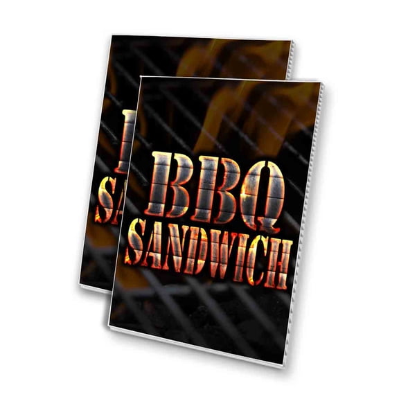 BBQ Sandwhich (24" X 36") 4mm Corrugated Plastic Panel, Graphics Applied To 1 Side (Pk of 2)