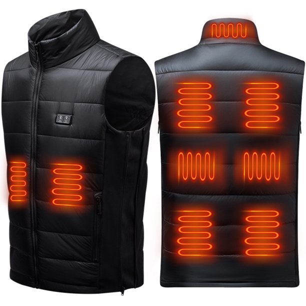 Chalecos calefactables unisex con carga USB chaleco calefactable cálido de 9 áreas para invierno