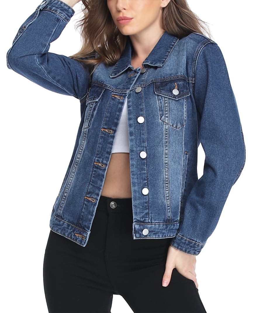 MISS MOLY Women's Denim Jackets Long Sleeve Distressed Ripped Button ...