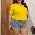 thumbnail image 5 of Timegard Plus Size Tops for Women Summer Casual Side Split V Neck Fitting Comfy Blouse Short Sleeve Tee, 5 of 7