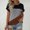 Brown, variant on Women's Color Block Short Sleeve Tops Casual Summer T-Shirt Loose Tops T Shirts Color Blocked Sleeves Color Blocked T Shirts Summer T Shirts Round Neck Causal Fashion Basic Tee Rose Gold Xl