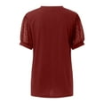 thumbnail image 5 of Summer Oversize Shirts for Womens Fashion Causal Vintage Solid Color Blouse Short Sleeve T-Shirt Top, 5 of 6