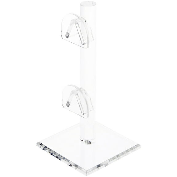 Plymor Clear Acrylic 2 Curved Bridge Display Risers for Eyeglass Frames, 6.25" H x 3" W x 3" D