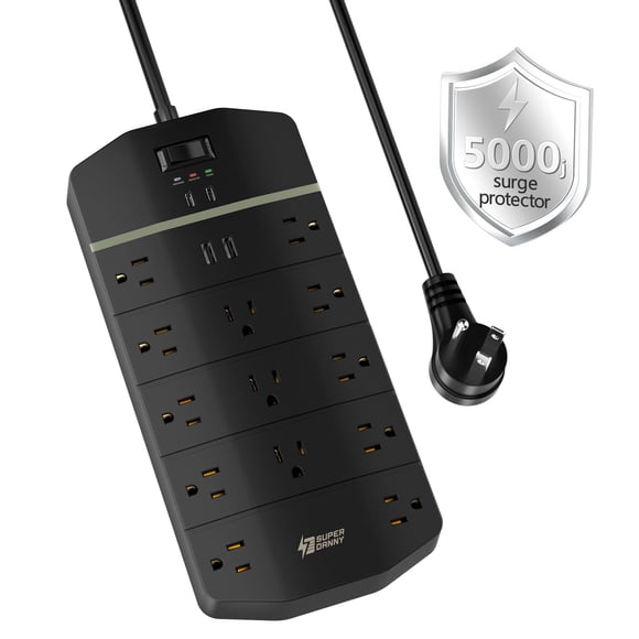 Protector contra sobretensiones Power Strip SUPERDANNY de 5000 julios, 13 enchufes
