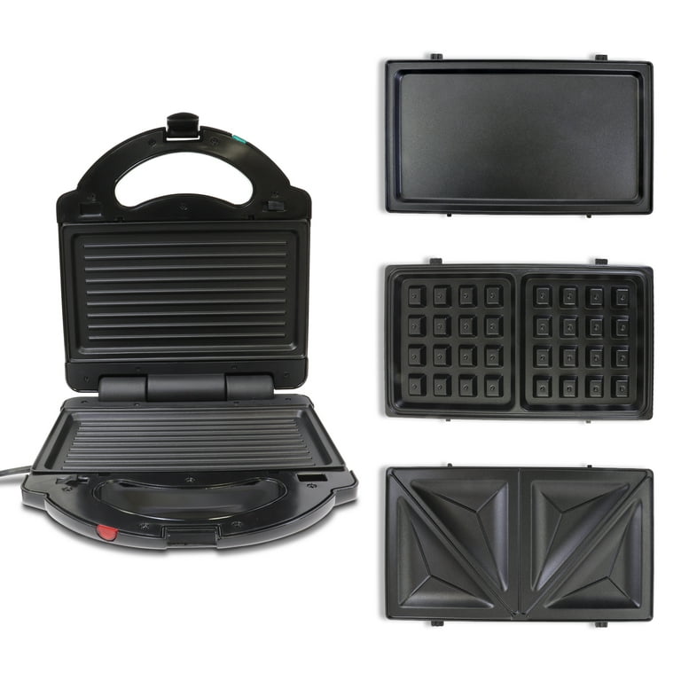 Arbitrage officiel nøje Total Chef 4-in-1 Waffle Maker, Indoor Grill, Sandwich Maker, Panini Press,  Electric Griddle, Toaster, Removable Non-Stick Cast Iron Plates, Perfect  for Grilled Cheese, Breakfast, Omelets - Walmart.com