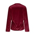 thumbnail image 4 of FNFYFH Womens Velvet Sequin Shirt Slim Fit Deep V Neck Long Sleeve Tops Front Wrap Ruched T-Shirts, 4 of 8