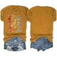 thumbnail image 4 of Fiudx Ofertas Del Día Blusas con Estampado de Flores Pequeñas para Mujer Top de Manga Corta con Cuello Redondo, 4 of 4