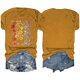 thumbnail image 4 of Camisetas de Verano de Mujer Pequeña Flor Impresa Cuello Redondo Manga Corta Superior, Verano Superior de las Mujeres, 4 of 8