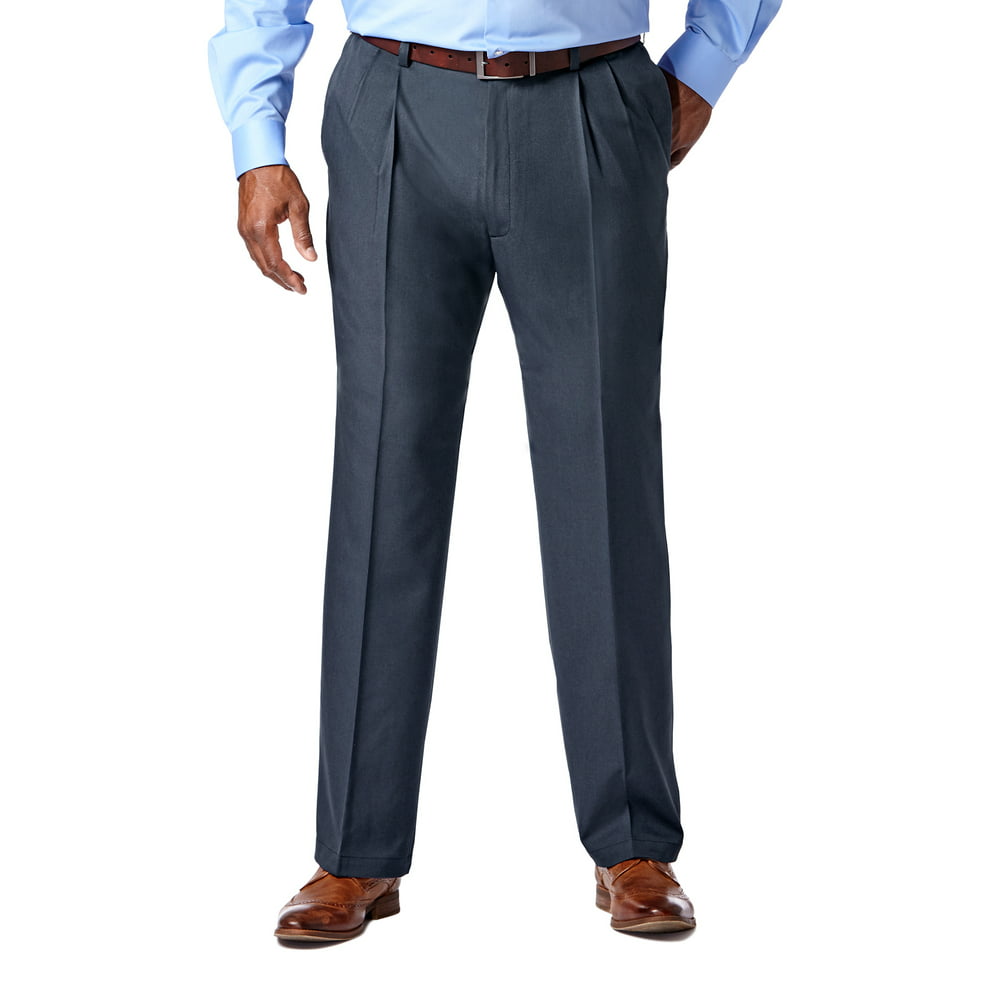 Haggar - Haggar Men's Big & Tall Cool 18® Pro Htr. Solid Pleat Pant ...