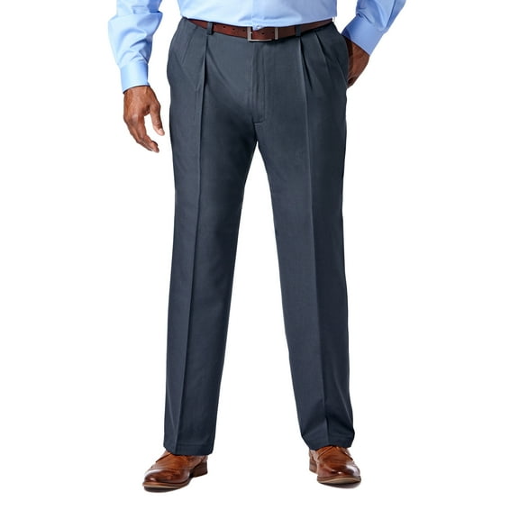 Haggar Men's Big & Tall Cool 18® Pro Htr. Solid Pleat Pant Classic Fit HC90255