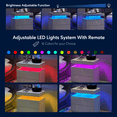 thumbnail image 3 of Nightstand LED Bedside Table Cabinet Lights Modern End Side with 2 Drawers for Bedroom, 3 of 7