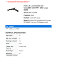 thumbnail image 2 of Front Left Lower Control Arm - Compatible with 1999 - 2003 RX300 2000 2001 2002, 2 of 2
