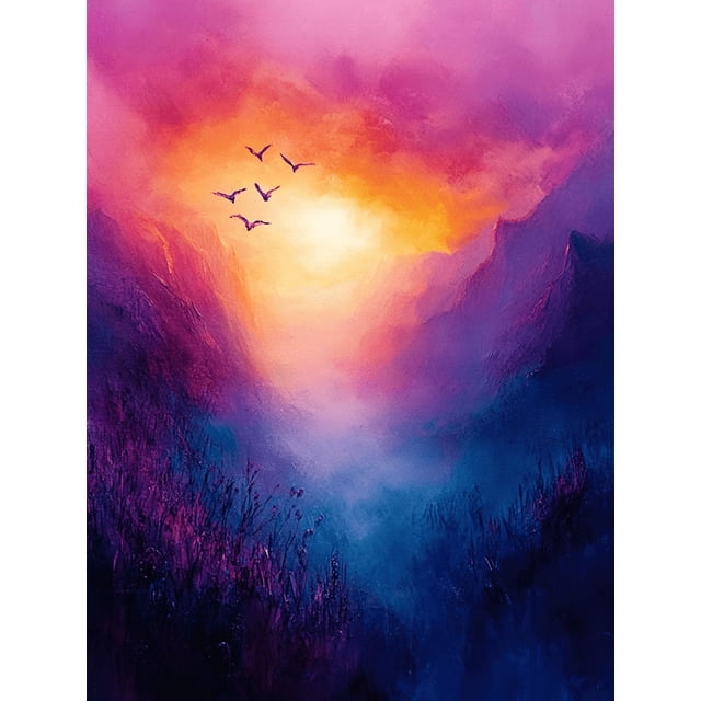 Qisvanset Framed Canvas Wall Art 12x16 Inch Colorful Impressionist Psalm Home Baptism Art Gift