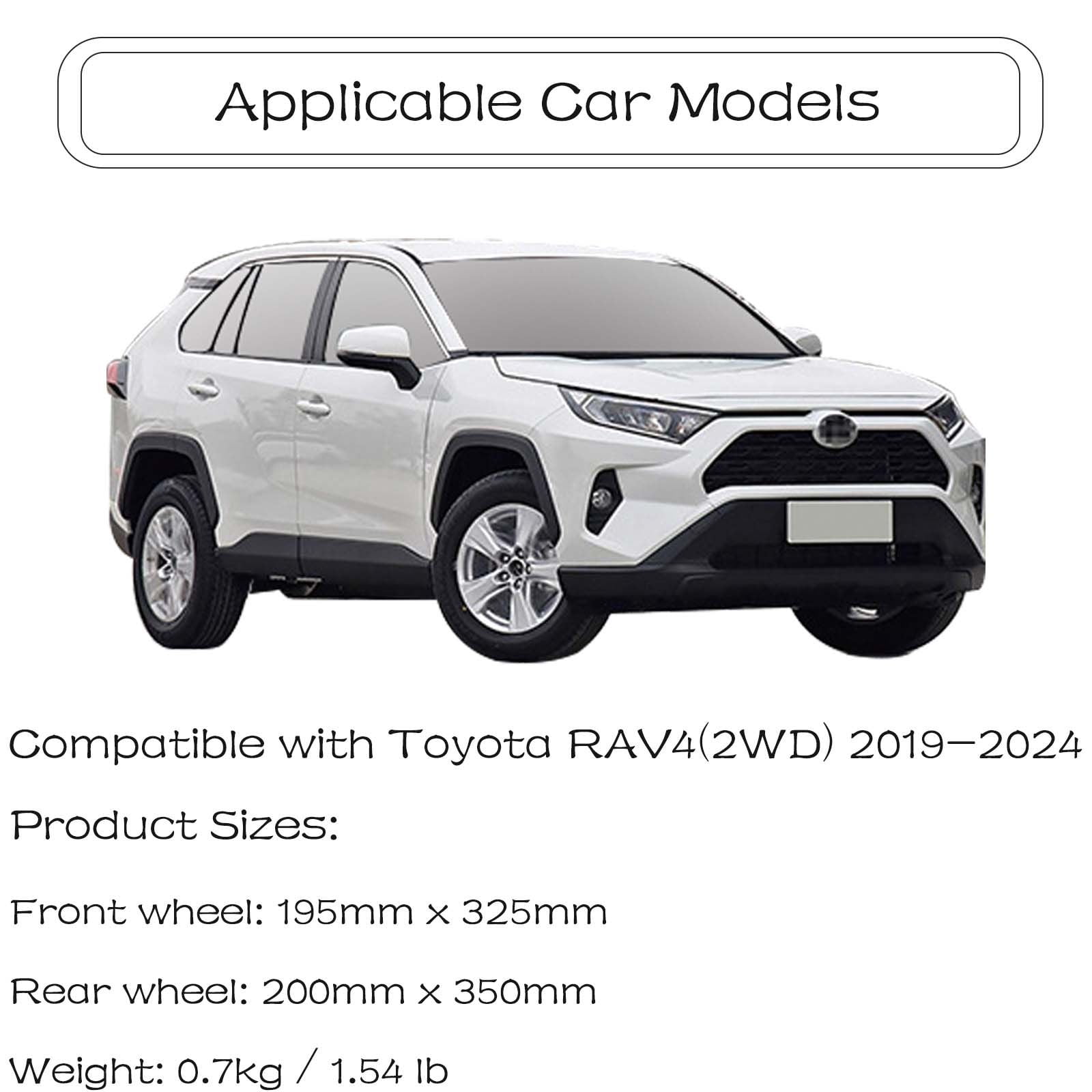 Mud Flaps Splash Guards Fit For Toyota RAV4 2019-2024, Front And Rear 4 Pieces Car Mudguards Wheel & Tire Mud Flaps, Car Fenders-Black