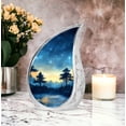 thumbnail image 5 of Blue Night Stars Unique Urns For Human Ashes Adult Mom - Cremains Large Urn For Ashes Adult Dad - Unique Urns - Funeral Decorative Ash Urn 10 Inch & 200 Cubic Inches Capacity, 5 of 7